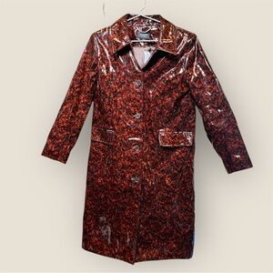 J. Crew Glossy Marbled Trench Coat